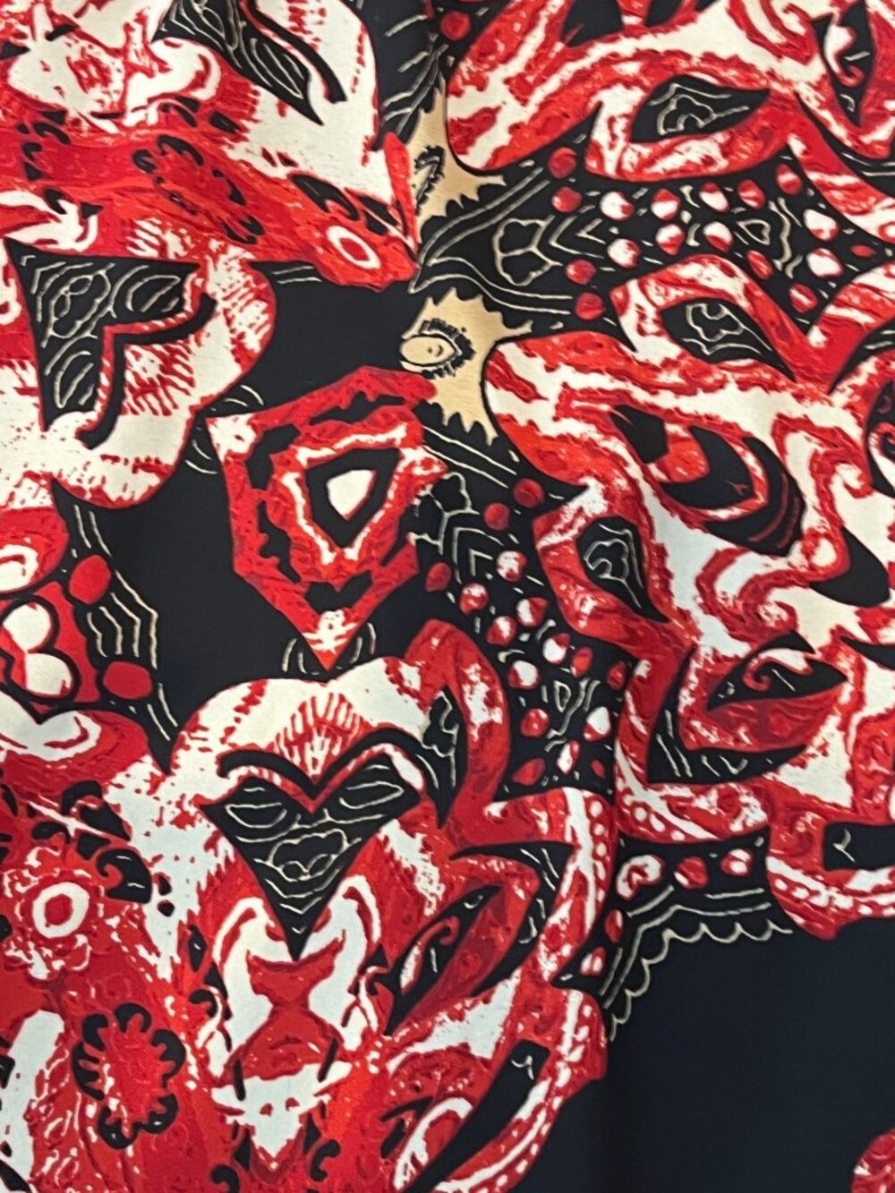 Ashley Stewart Plus 26 Boho Tunic Red Black Asymmetrical Top - Picture 12 of 12